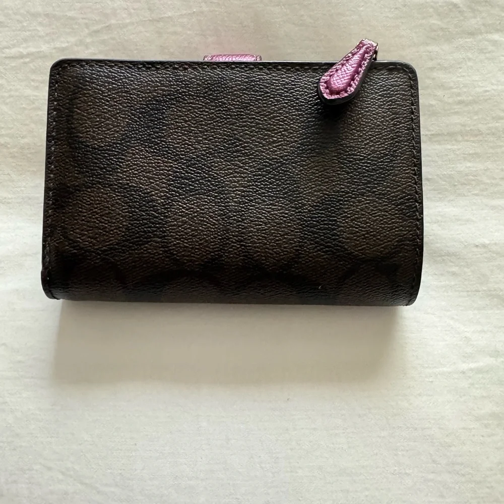 Coach Brown Wallet with Metallic Pink Accent - Picture 3 of 5